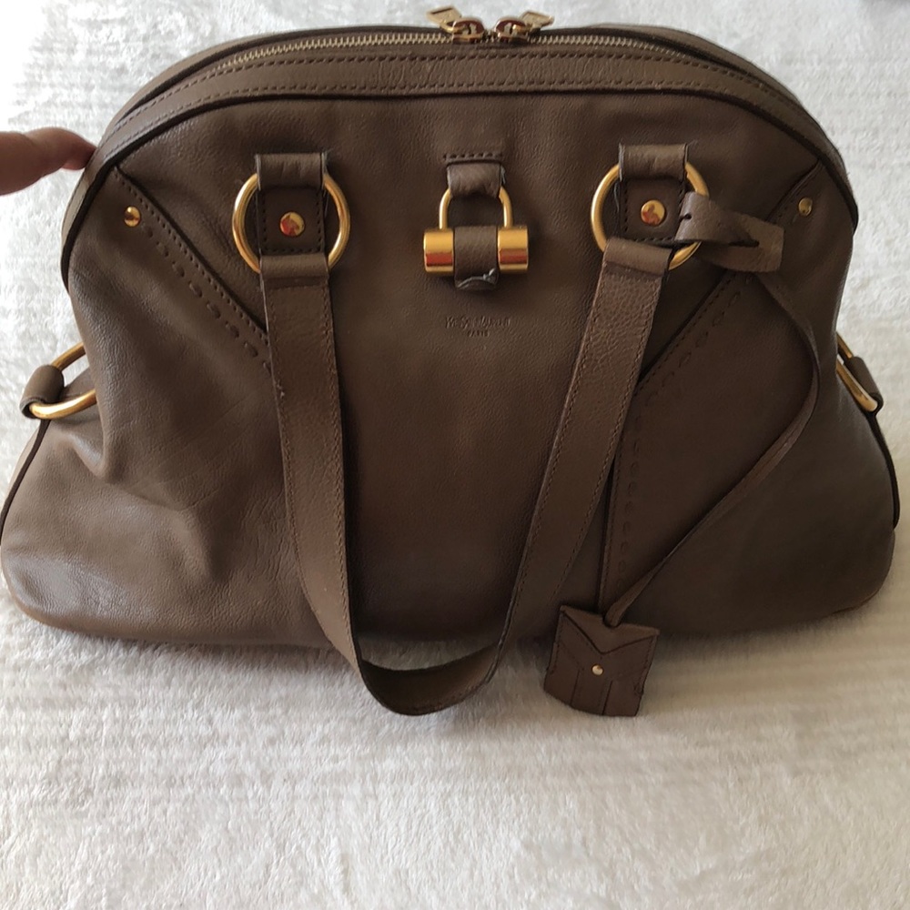 Yves Saint Laurent YSL Taupe Muse Bag